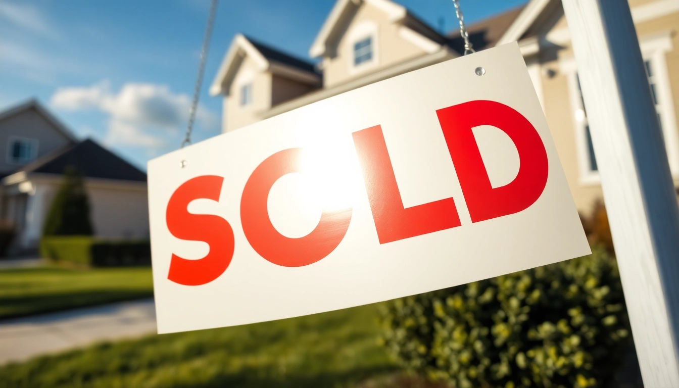 High-visibility sold sign displayed outdoors, drawing attention to real estate sale with bold lettering and vibrant colors for effective marketing