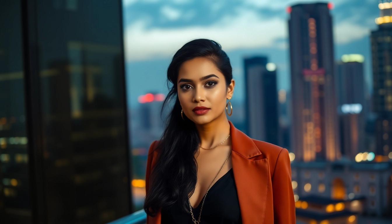 Glamorous Bangalore Call Girl offering confident pose, highlighting charm and elegance in a city setting.