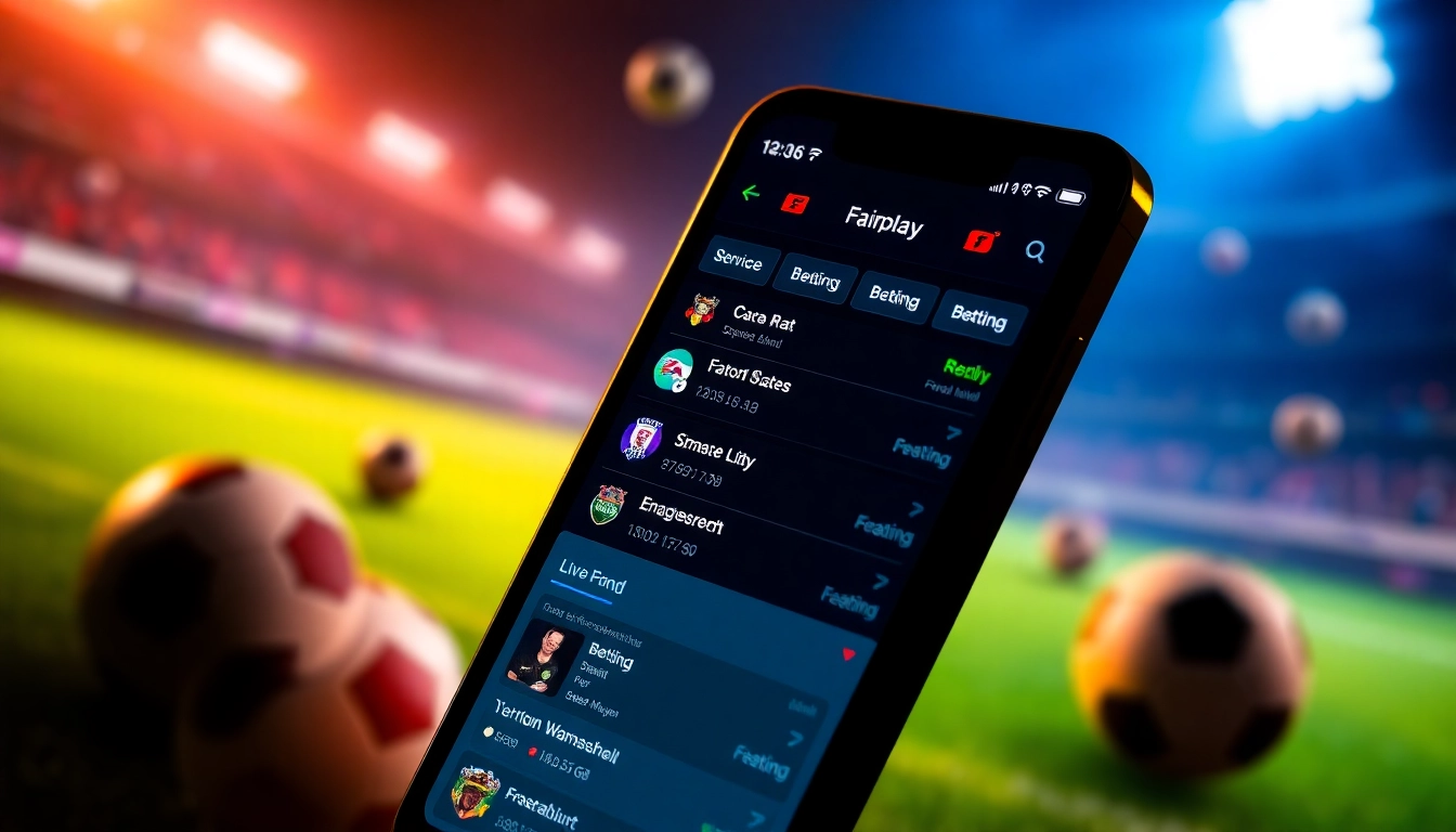 Screenshot of the fairplay app showcasing live betting and casino games on a mobile device for seamless online wagering.