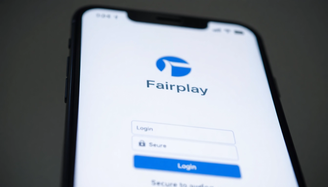Screenshot of a secure fairplay login page on a mobile device highlighting user ID and password fields for easy access.