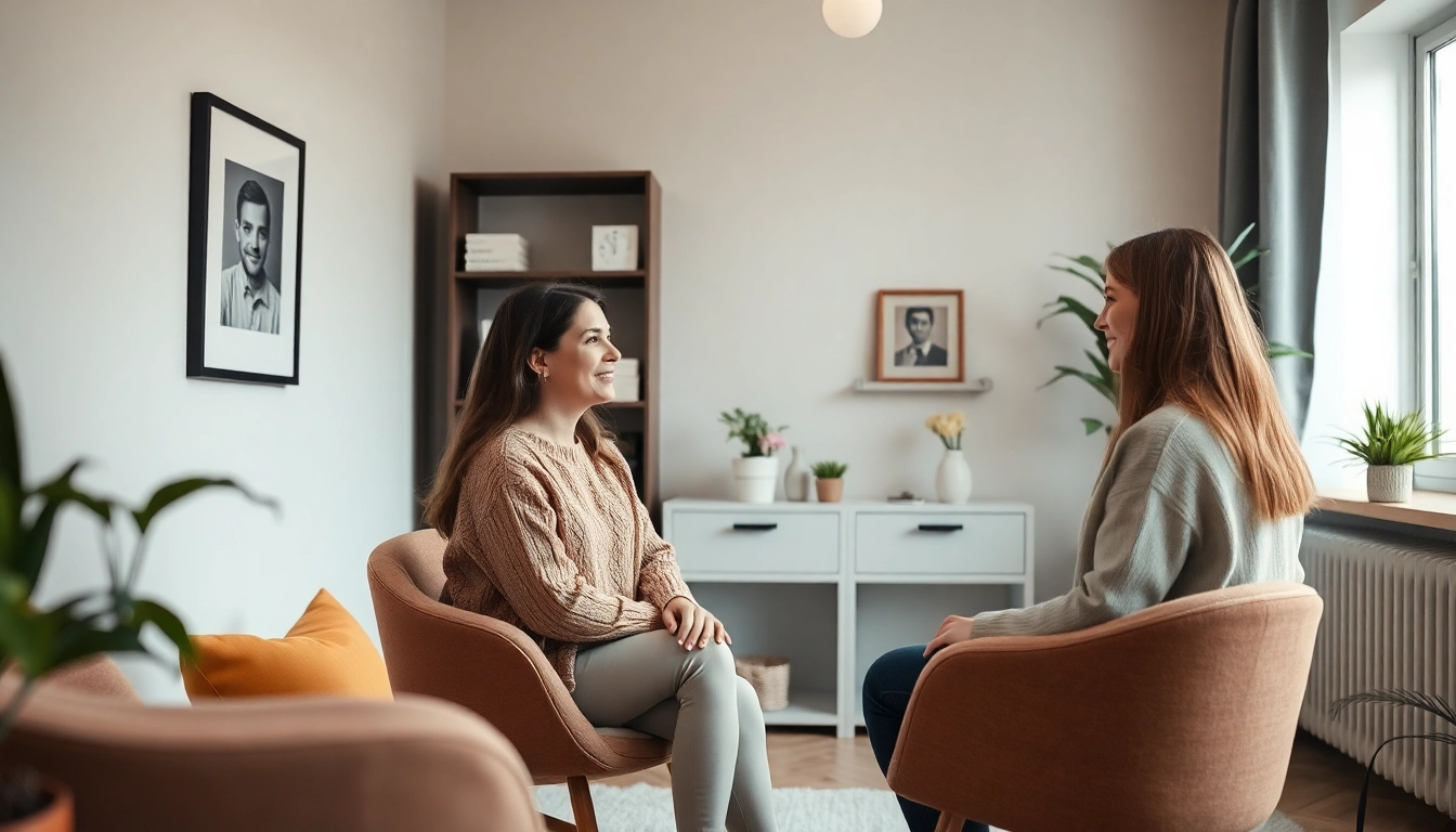 Psychoterapia Lublin – inviting therapy session in a cozy, professional space fostering trust and healing.