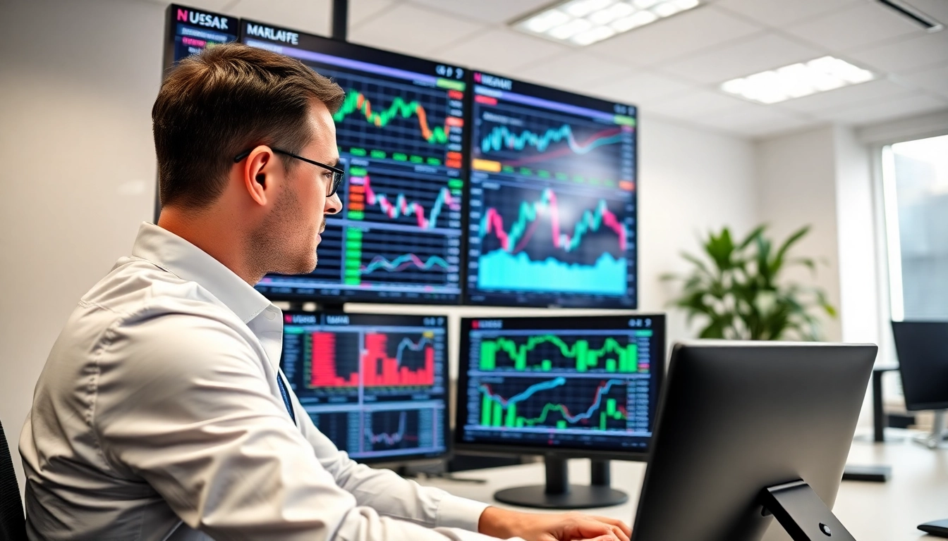 Investment Updates UK Financial analyst analyzing UK market trends and investment data for