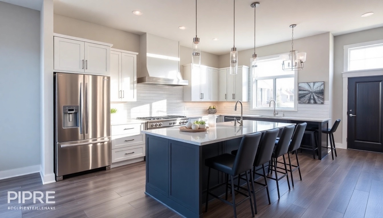 Professional team performing home renovation in Airdrie, showcasing a stylish kitchen upgrade