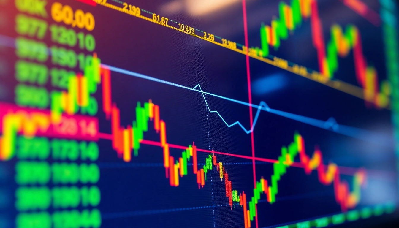 UK Trading Updates overview with stock charts, gold prices, and currency symbols illustrating