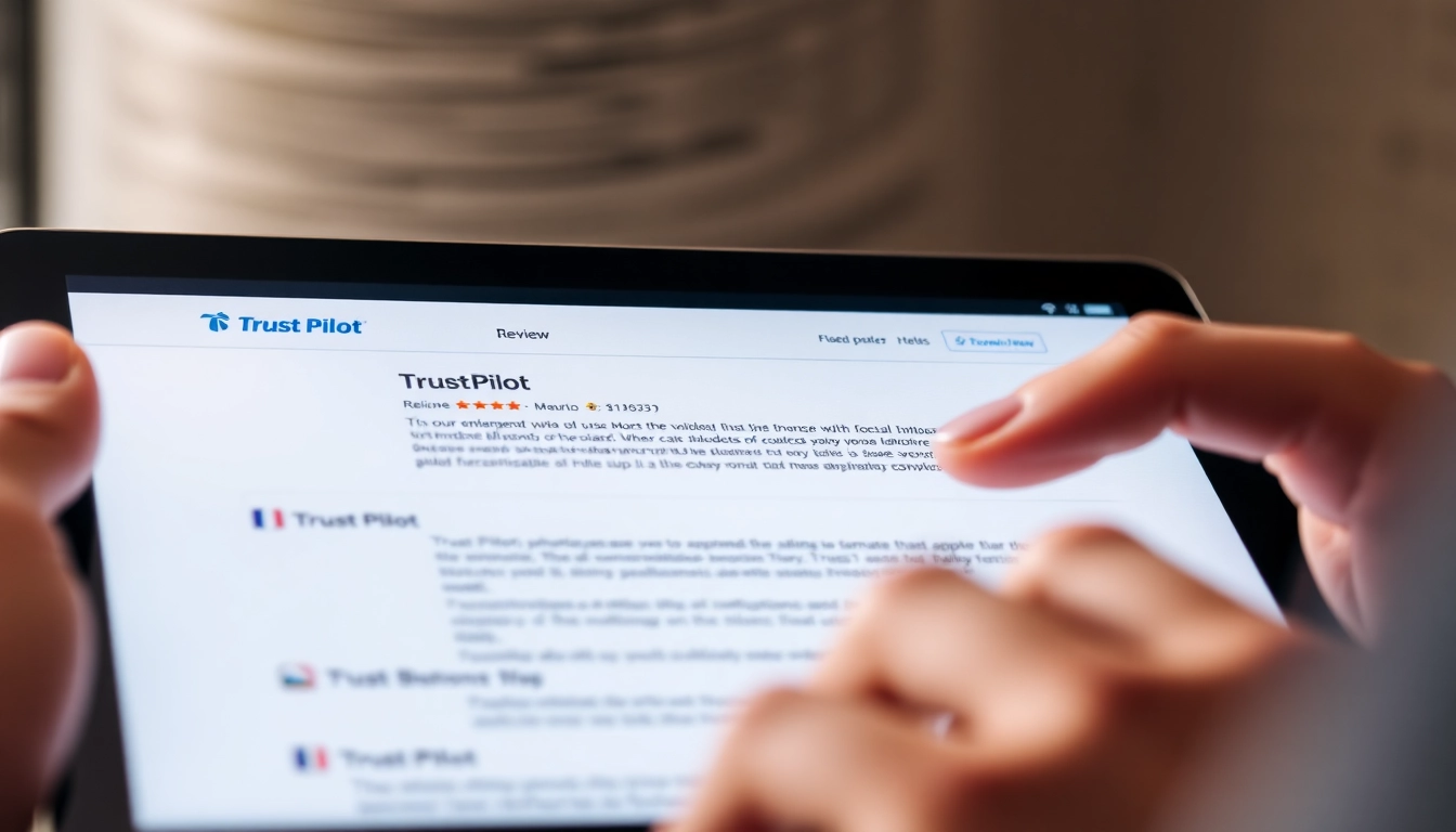 Customer writing a Trust Pilot reviews online to share their experience with a business