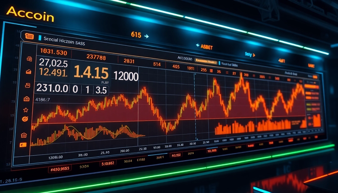Professional trader analyzing real-time aicoin data on high-tech digital dashboard for